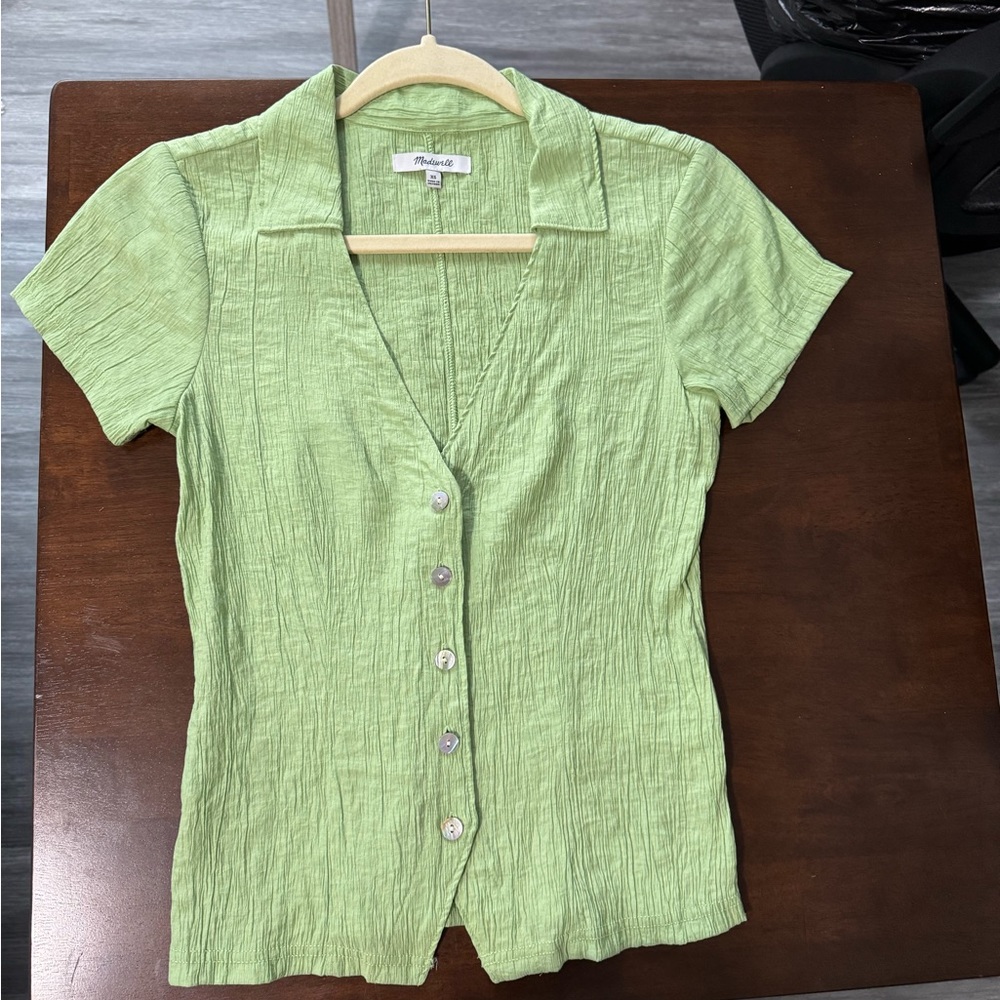 Madewell Light Green Button-Down Shirt
